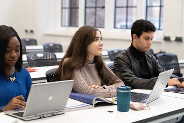 students in a seminar room